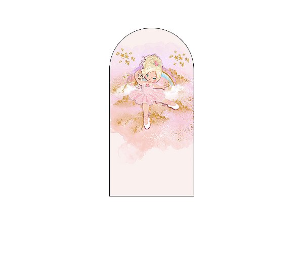 Painel De Festa Romano 1,00x2,00- Bailarina Cute Efeito Glitter 016