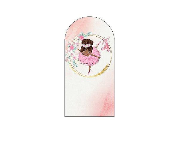 Painel De Festa Romano 1,00x2,00- Bailarina Frame Floral 019