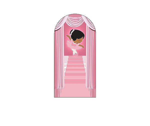 Painel De Festa Romano 1,00x2,00- Bailarina Cute Alongando 033