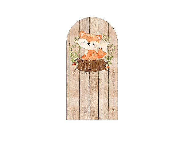 Painel De Festa Romano 1,00x2,00- Bosque Raposinha Cute 007