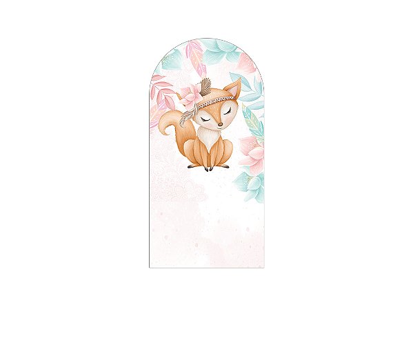 Painel De Festa Romano 1,00x2,00- Bosque Roposa Boho Aquarela 010