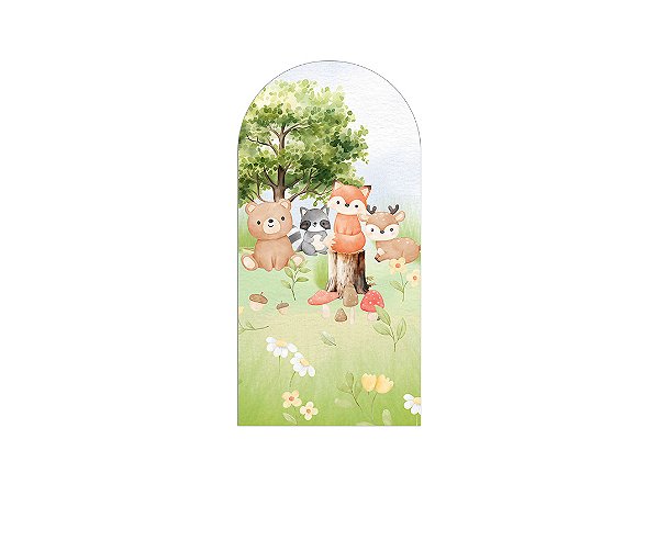 Painel De Festa Romano 1,00x2,00- Bosque Cute 016