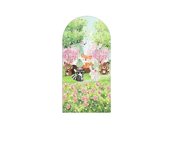 Painel De Festa Romano 1,00x2,00- Bosque Animais Fofinhos 020