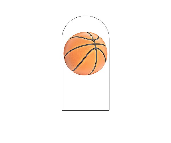 Painel De Festa Romano 1,00x2,00- Bola de Basquete Alaranjada 006