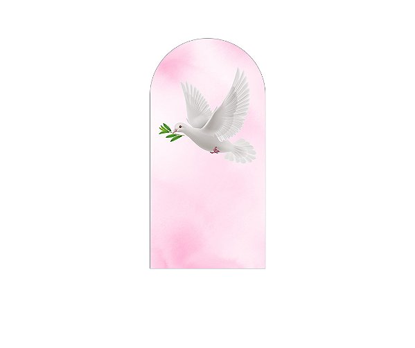 Painel De Festa Romano 1,00x2,00- Batizado Espirito Santo Rosa 004