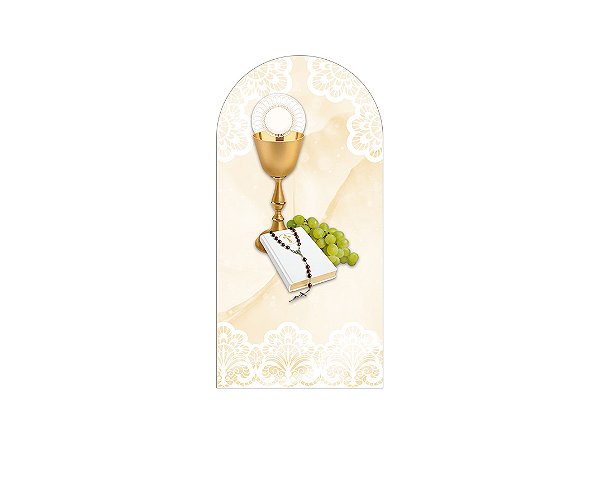 Painel De Festa Romano 1,00x2,00- Primeira Eucaristia Bege 013