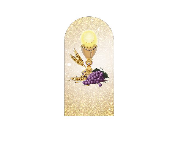 Painel De Festa Romano 1,00x2,00- Primeira Eucaristia Bege Efeito Brilhos 016