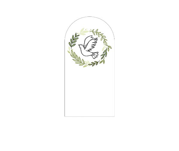 Painel De Festa Romano 1,00x2,00- Batizado Espirito Santo Frame Folhagens 021