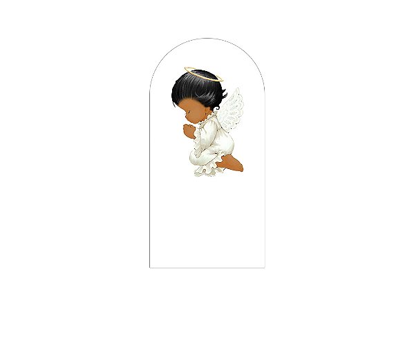 Painel De Festa Romano 1,00x2,00- Batizado Anjinhos Fundo Branco 037