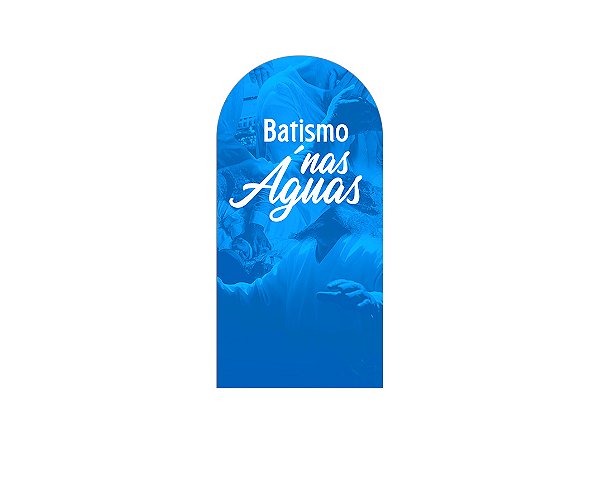 Painel De Festa Romano 1,00x2,00- Evangélico Batismo nas Águas Azul 057