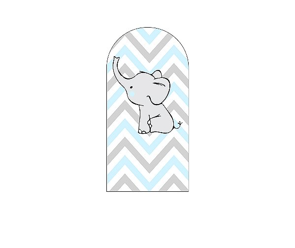 Painel De Festa Romano 1,00x2,00- Chá de Bebê Elefante Cute 003