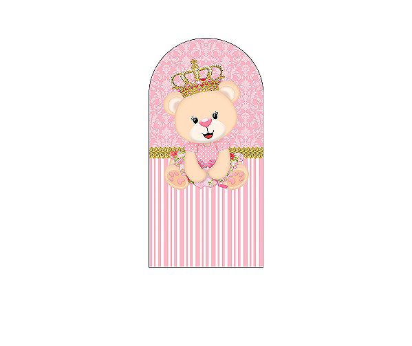 Painel De Festa Romano 1,00x2,00- Chá de Bebê Ursa Princesa Rosa 004