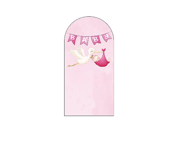 Painel De Festa Romano 1,00x2,00- Chá de Bebê Baby Rosa 018