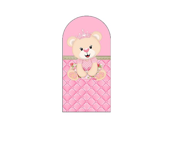 Painel De Festa Romano 1,00x2,00- Chá de Bebê Ursinha Rosa 020