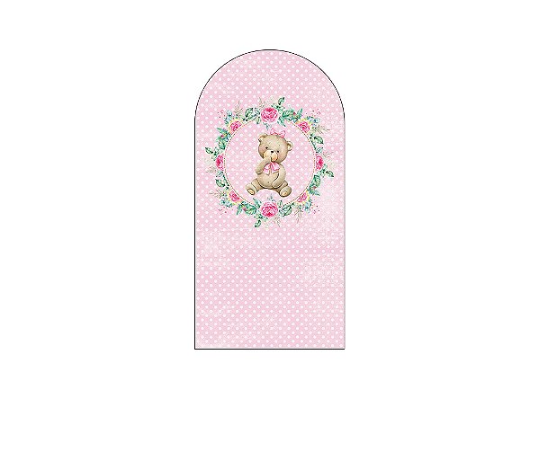 Painel De Festa Romano 1,00x2,00- Chá de Bebê Ursinha Floral 021