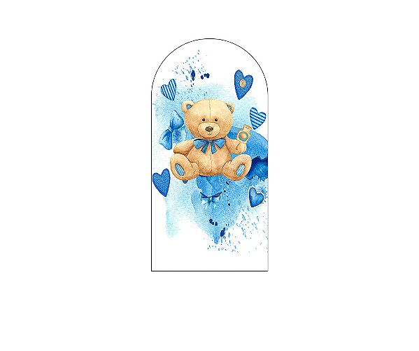 Painel De Festa Romano 1,00x2,00- Chá de Bebê Ursinho Azul 025
