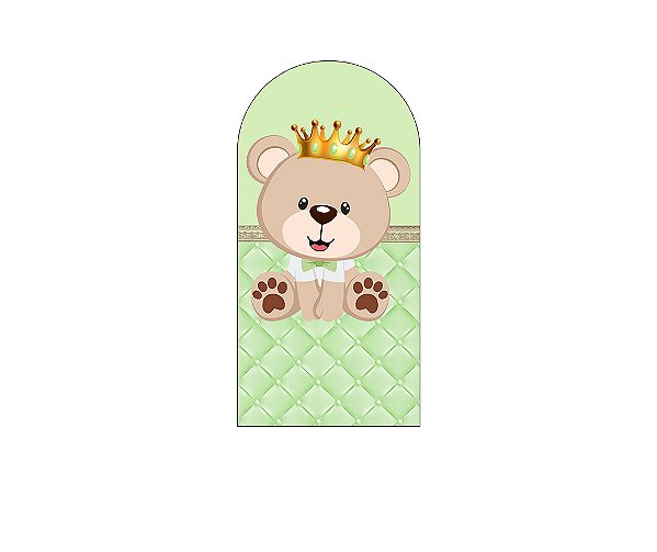 Painel De Festa Romano 1,00x2,00- Chá de Bebê Urso Principe Verde 042