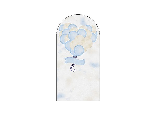 Painel De Festa Romano 1,00x2,00- Chá de Bebê Balões Aquarela 064