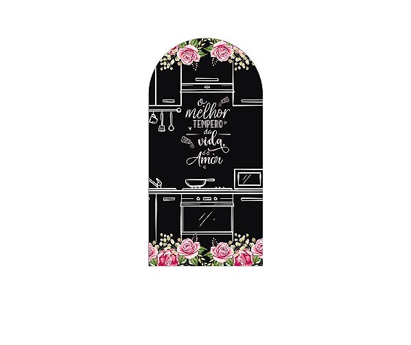 Painel De Festa Romano 1,00x2,00- Meu Chá de Cozinha Florido 005