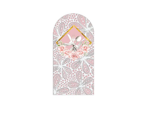 Painel De Festa Romano 1,00x2,00- Chá de Cozinha Rosa Rendado 007