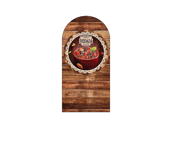 Painel De Festa Romano 1,00x2,00- Feijoada Brasileira Efeito Madeira 002