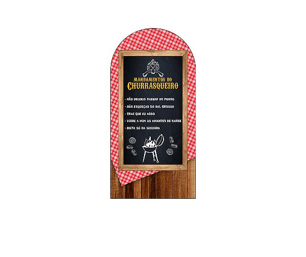 Painel De Festa Romano 1,00x2,00- Mandamentos do Churrasqueiro 003