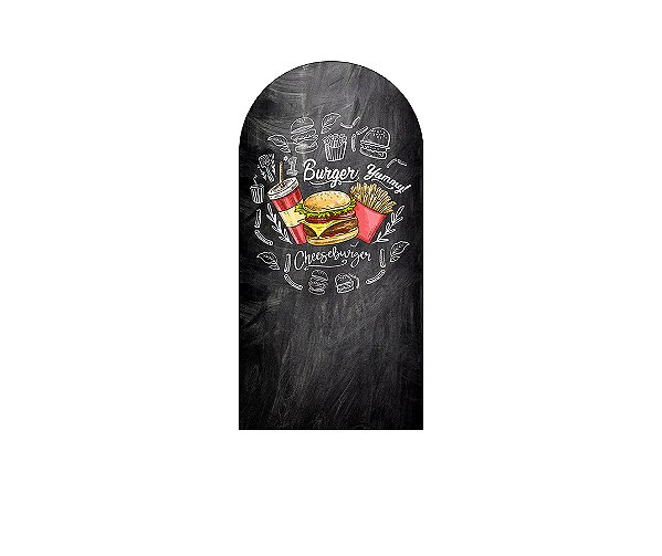 Painel De Festa Romano 1,00x2,00- Hambúrguer Chalkboard 013