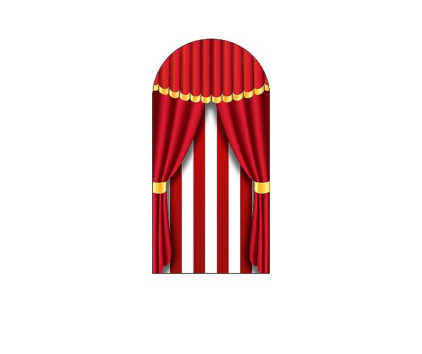Painel De Festa Romano 1,00x2,00- Circo Vermelho e Branco 041