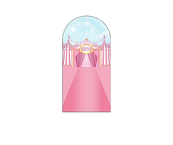 Painel De Festa Romano 1,00x2,00- Circo Tenda Rosa 048