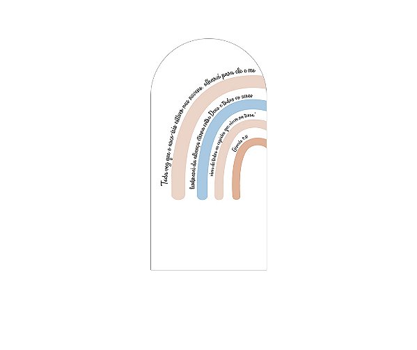 Painel Romano Veste Fácil 1,00x2,00 - Arco-Íris Azul e Bege 018