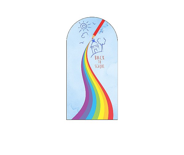 Painel Romano Veste Fácil 1,00x2,00 - Formatura Infantil Arco-íris 002