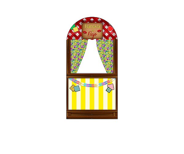 Painel Romano Veste Fácil 1,00x2,00 - Festa Junina Barraca do Beijo Retalhos 024