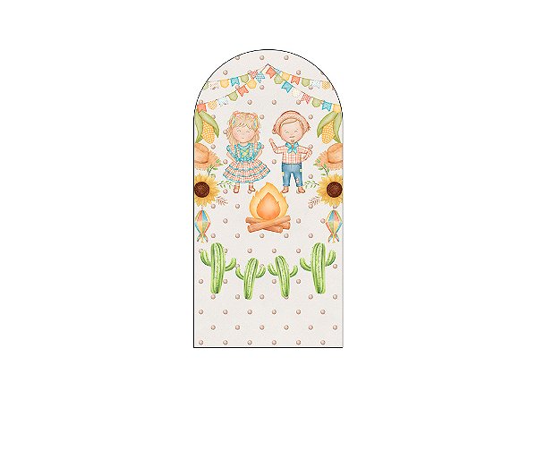 Painel Romano Veste Fácil 1,00x2,00 - Festa Junina São João Caipirinhas Aquarela 043