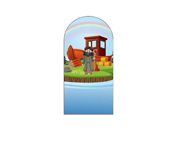 Painel Romano Veste Fácil 1,00x2,00 -  Arca de Noé Cute 004