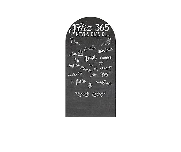 Painel Romano Veste Fácil 1,00x2,00 - Ano Novo Chalkboard 365 Dias 002