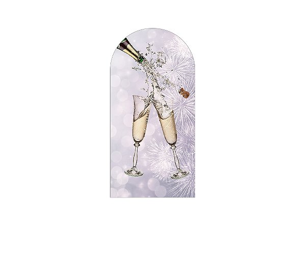 Painel Romano Veste Fácil 1,00x2,00 - Ano Novo Taças Prateado 009