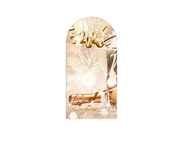 Painel Romano Veste Fácil 1,00x2,00 - Ano Novo Fogos Dourado 011