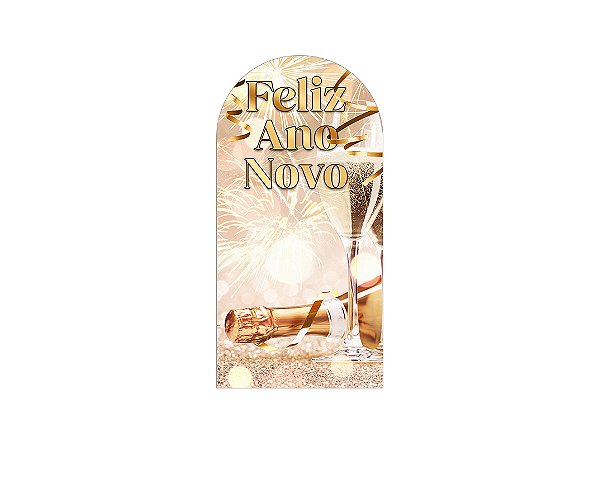 Painel Romano Veste Fácil 1,00x2,00 - Ano Novo Fogos Dourado 011