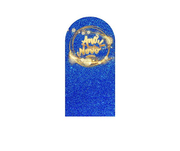 Painel Romano Veste Fácil 1,00x2,00 - Ano Novo Azul e Dourado 019