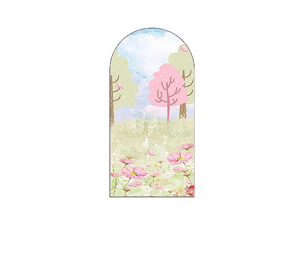 Painel Romano Veste Fácil 1,00x2,00 - Safari com Flores Rosas 009