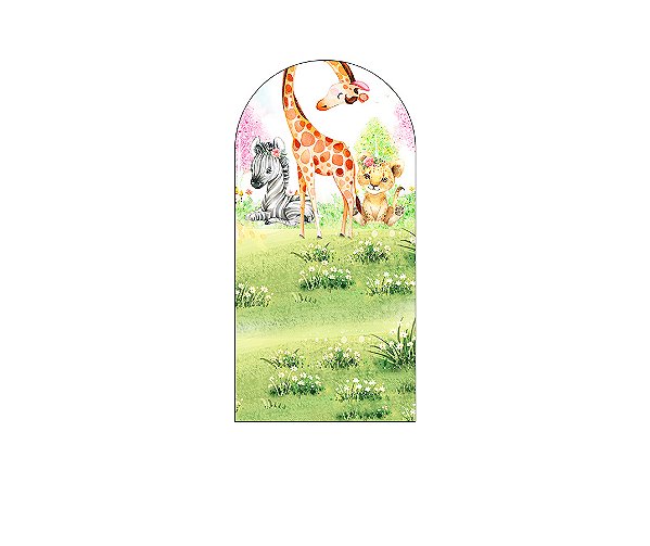 Painel Romano Veste Fácil 1,00x2,00 - Safari Animais Aquarela 017