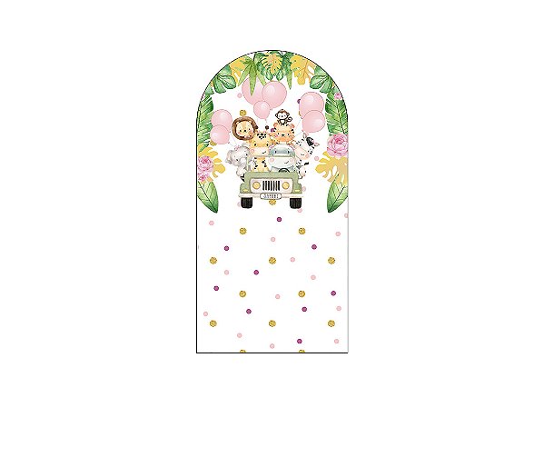 Painel Romano Veste Fácil 1,00x2,00 - Safari Animais e Balões 030