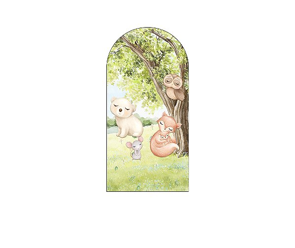 Painel Romano Veste Fácil 1,00x2,00 - Animais Cute Aquarela 050