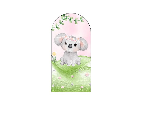 Painel Romano Veste Fácil 1,00x2,00 - Safari Coala Cute Rosa 053