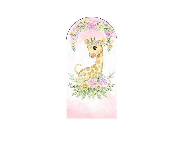 Painel Romano Veste Fácil 1,00x2,00 - Safari Girafinha Floral 059