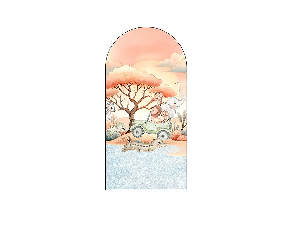 Painel Romano Veste Fácil 1,00x2,00 - Amanhecer Safari Aquarela 099