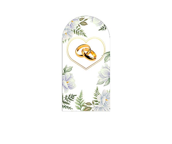 Painel Romano Veste Fácil 1,00x2,00 - Noivado Flores Brancas 004