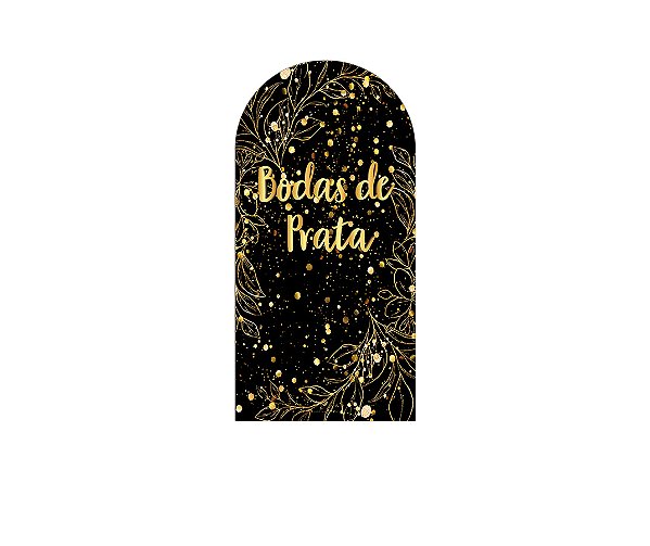 Painel Romano Veste Fácil 1,00x2,00 - Bodas de Prata Efeito Brilhos Dourados 013