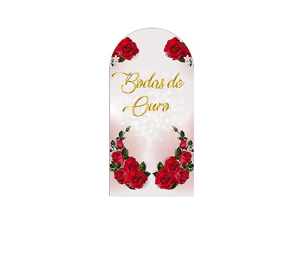 Painel Romano Veste Fácil 1,00x2,00 -  Casamento Bodas de Ouro 040