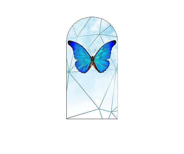 Painel Romano Veste Fácil 1,00x2,00 - Borboletas Céu Azul Aquarela 006